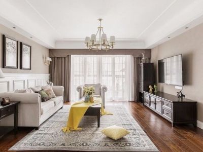 华苑中天-113㎡-美式风效果图