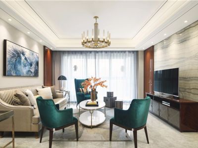 书香门第-111㎡-欧式风效果图