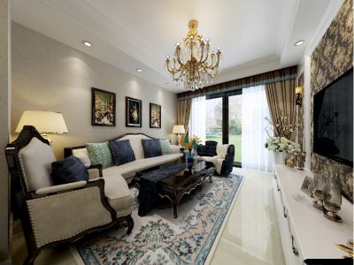 力高御景湾-92㎡-欧式风效果图