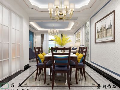 蓝湾半岛混搭风格139平米装修案例