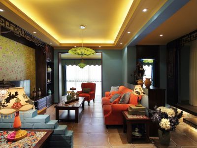 南岳清水湾120平中式混搭风格家装