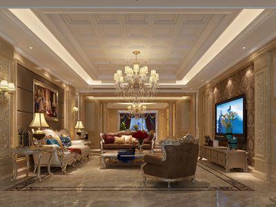 硕丰西湖里-330㎡-欧式风效果图