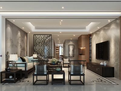名城紫金轩-220㎡-新中式风效果图