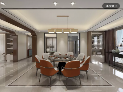 滨湖国际-121㎡-新中式风效果图