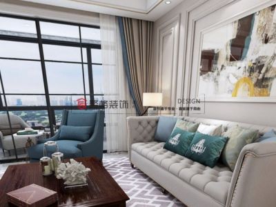 银河湾第一城-130㎡-新中式风效果图