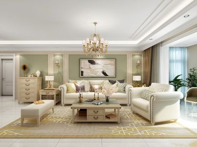 世茂都-152㎡-欧式风效果图