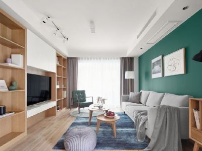 红太阳江岸花城-105㎡-现代风效果图