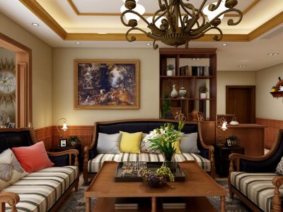 康斯丹郡-119㎡-美式风效果图