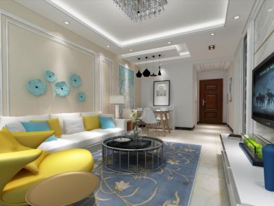 鑫润·绿水香堤-88㎡-田园风效果图