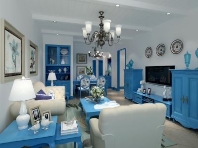 文瑞·卓锦花园城-95㎡-地中海风效果图