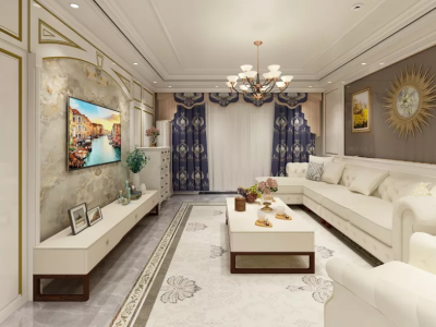 航空新城-122㎡-欧式风效果图