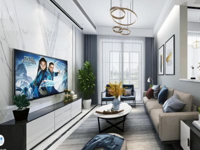 信达现代城-124㎡-轻奢风效果图