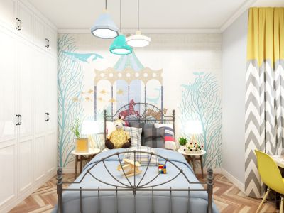  西城佳园-87㎡-欧式风效果图