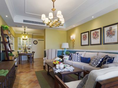 永鸿澜悦城101平米美式风格装修案例