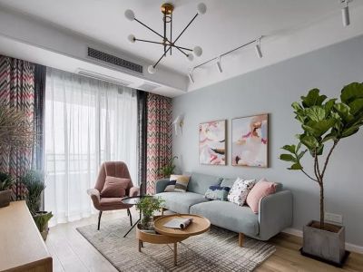 月星国际北欧风格89平米三居室装修案例