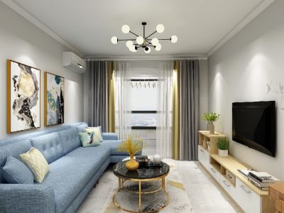 观音寺北里-90㎡-简约风效果图