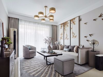 东湖丽景-113㎡-新中式风效果图