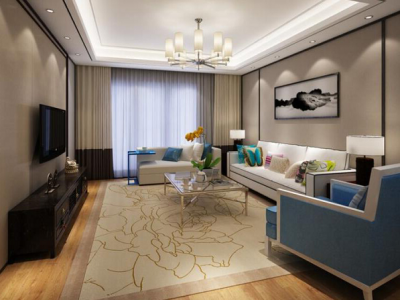 健坤华翔城-104㎡-美式风效果图