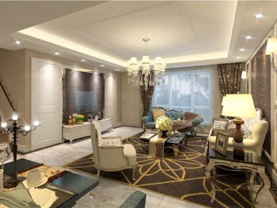 天恒乐墅-210㎡-混搭风效果图