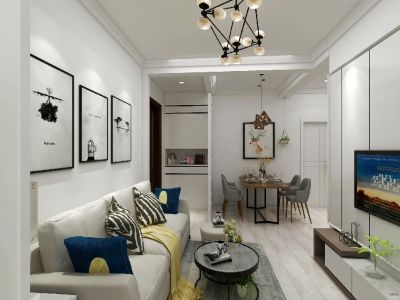 盛世闲庭-64㎡-现代风效果图