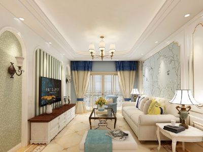 富盈公馆-98㎡-现代风效果图