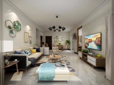 鲁商中心-127㎡-北欧风效果图