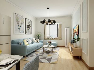 堰北小区-90㎡-北欧风效果图