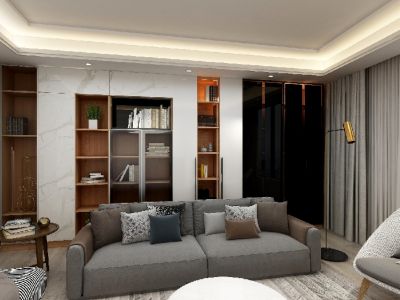 锦绣路-130㎡-新中式风效果图