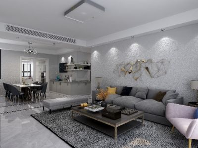 壹号公馆-125㎡-现代风效果图