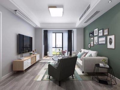 愉景华庭-70㎡-现代风效果图