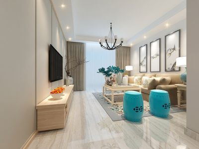 玉环佳园-94㎡-中式风效果图