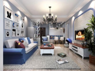 京西金泰丽湾-95㎡-地中海风效果图