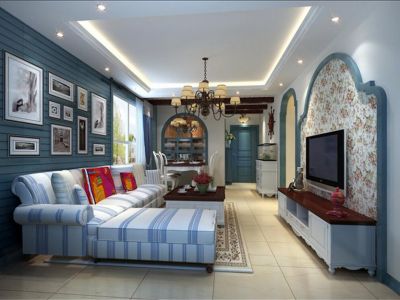 云景里-80㎡-地中海风效果图