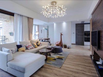 保利湖心岛-120㎡-混搭风效果图