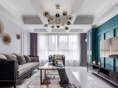 白桦林间-130㎡-美式风效果图