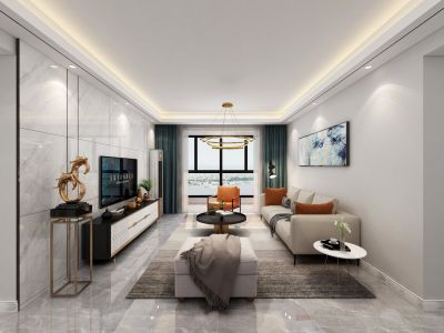 橄榄城-124㎡-现代风效果图