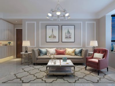 百乐居-126㎡-欧式风效果图