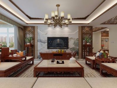水晶·新天地-185㎡-中式风效果图