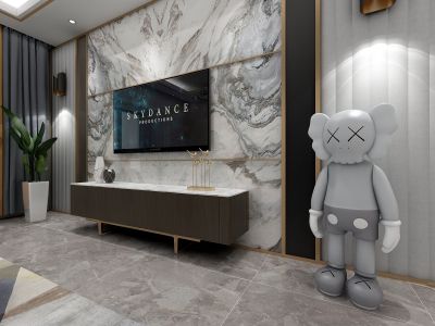 兴业嘉园102平米轻奢风格二居室装修案例