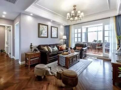 金泉小区-125㎡-美式风效果图