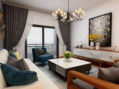 中梁国宾府-99㎡-现代风效果图