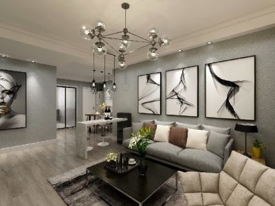 世园悦府-95㎡-北欧风效果图