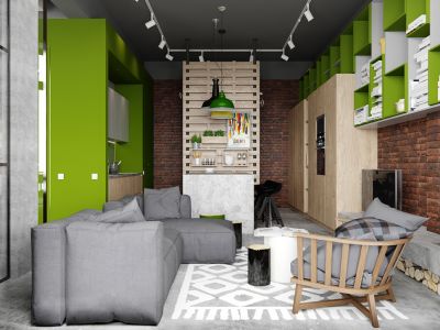 华侨城安仁里-96㎡-美式风效果图