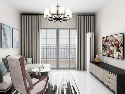 君御海城-106㎡-新中式风效果图