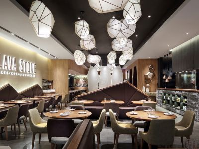 西餐厅-248㎡-现代风效果图