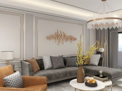 招商雍景湾-136㎡-现代风效果图