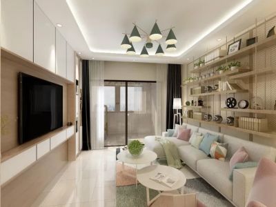 天衢商厦北欧风格45平米二居室装修效果图案例