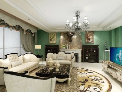 天麒华庭 -130㎡-欧式风效果图