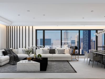 泰和龙庭-220㎡-现代风效果图