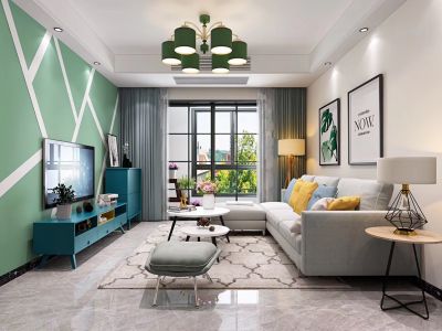 西宁万科城 -90㎡-简约风效果图